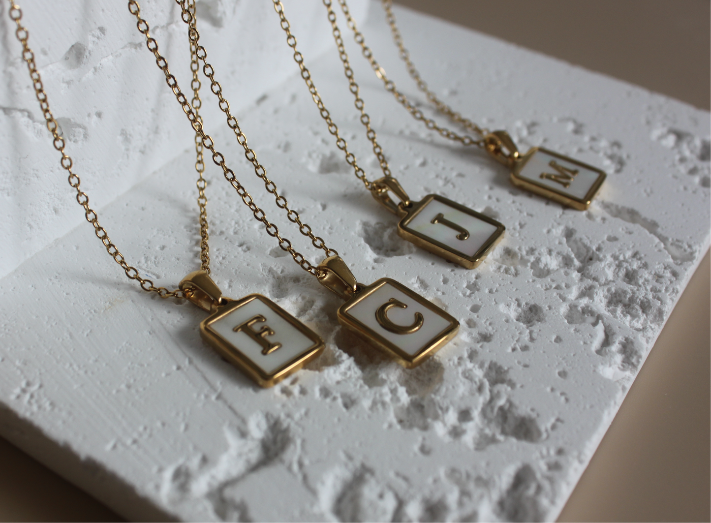 SHELL initial necklace