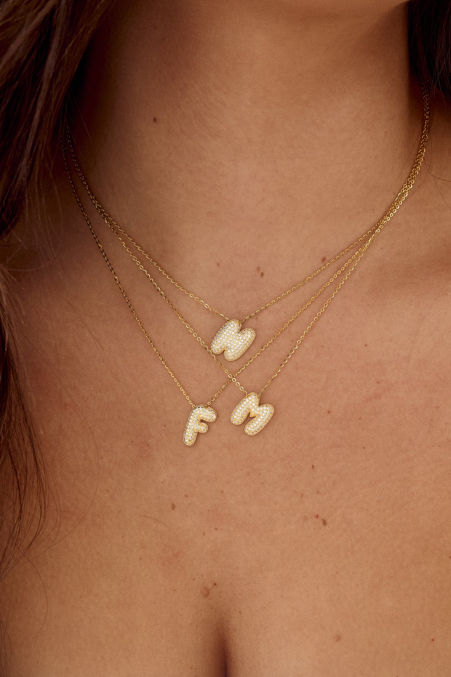 BUBBLE initial necklace