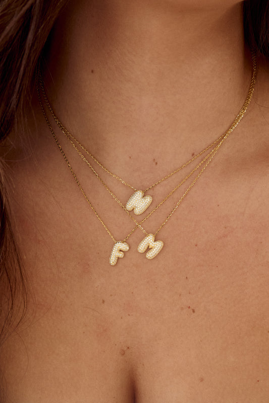 BUBBLE initial necklace