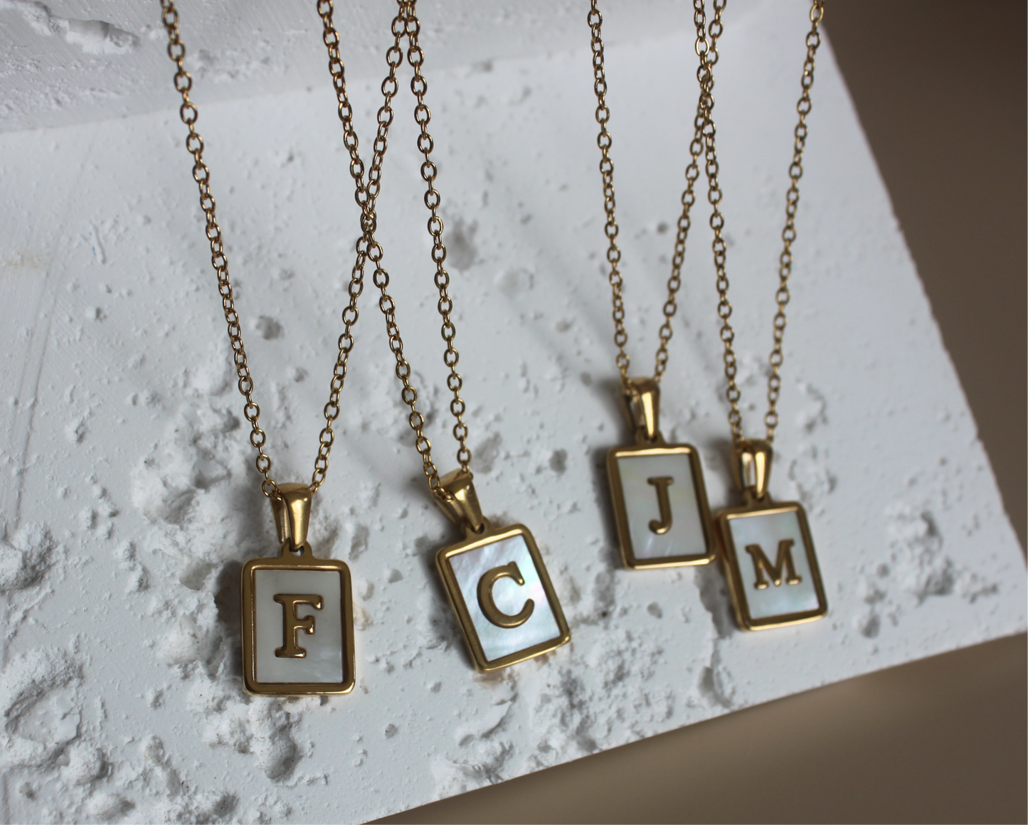 SHELL initial necklace