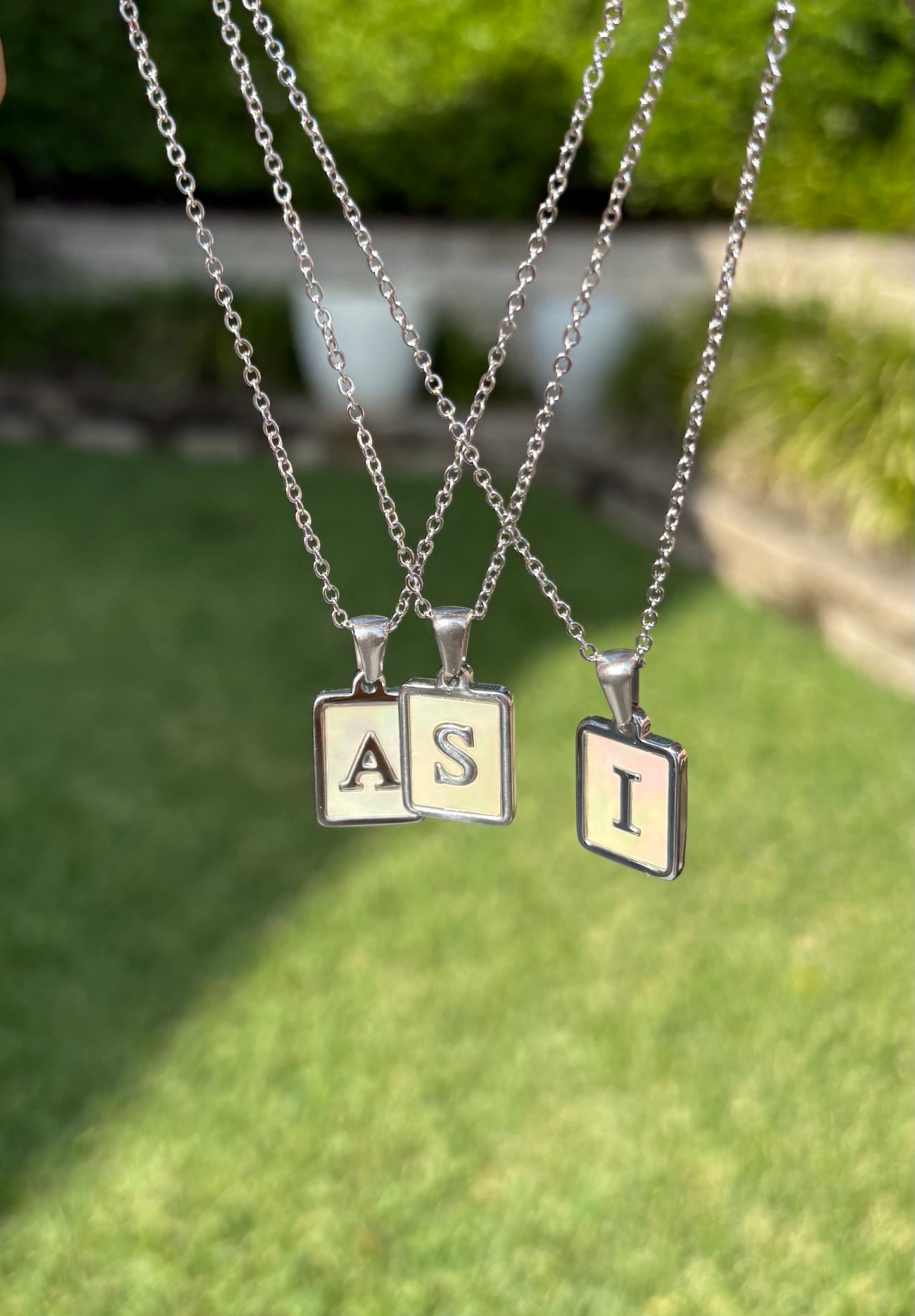 SHELL initial necklace