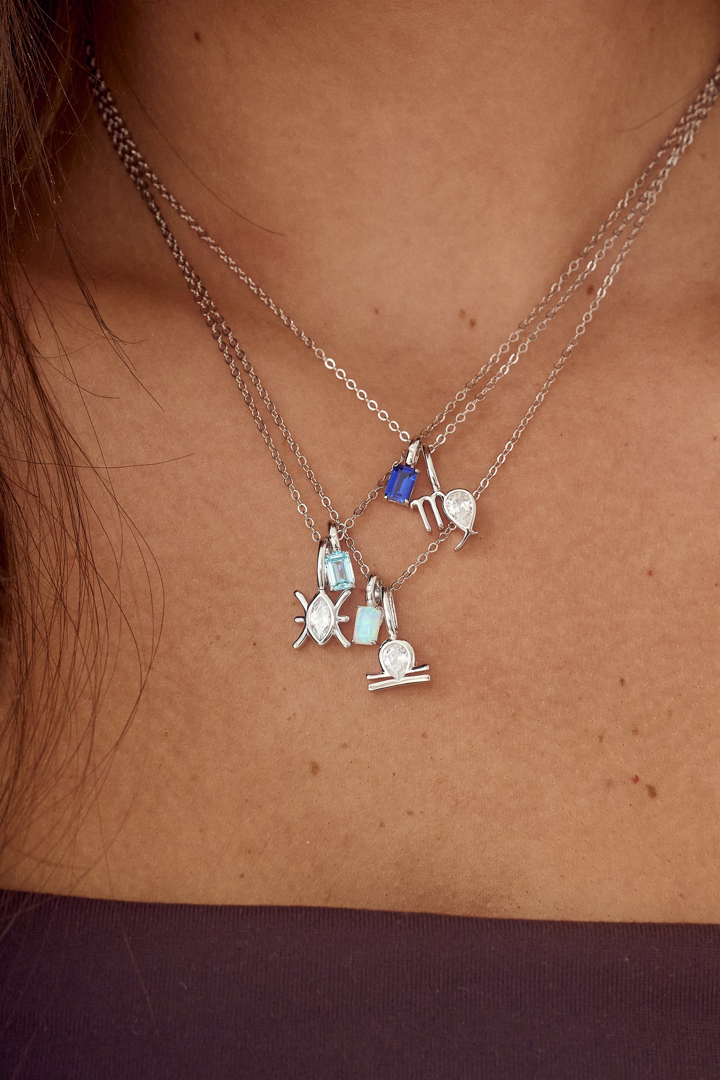 July - Dec Zodiac x Birthstone Necklace