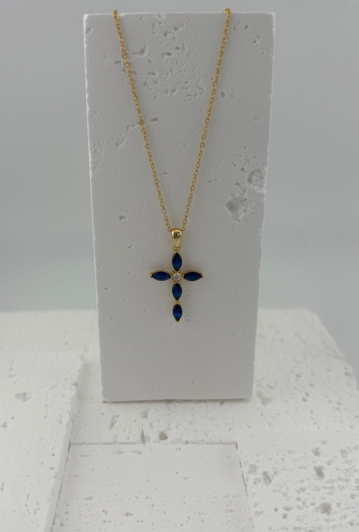 SAPPHIRE CROSS necklace
