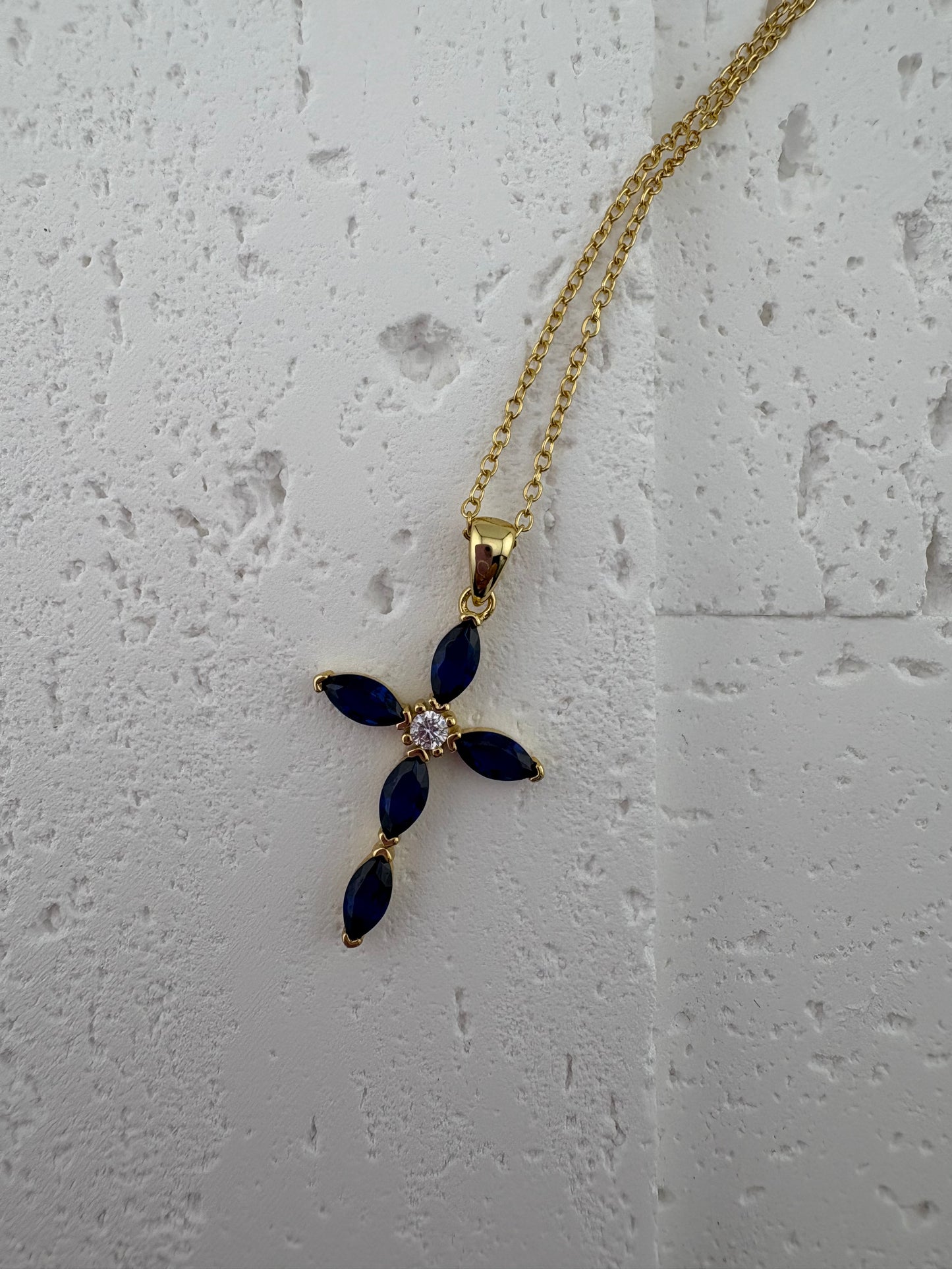 SAPPHIRE CROSS necklace
